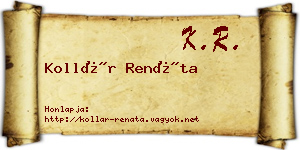 Kollár Renáta névjegykártya